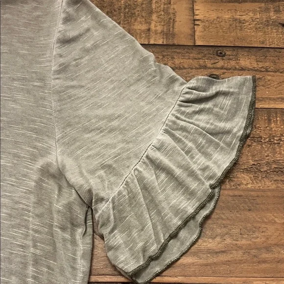 Elegant Ruffled Sleeve Top - Sage - Picture 4 of 5